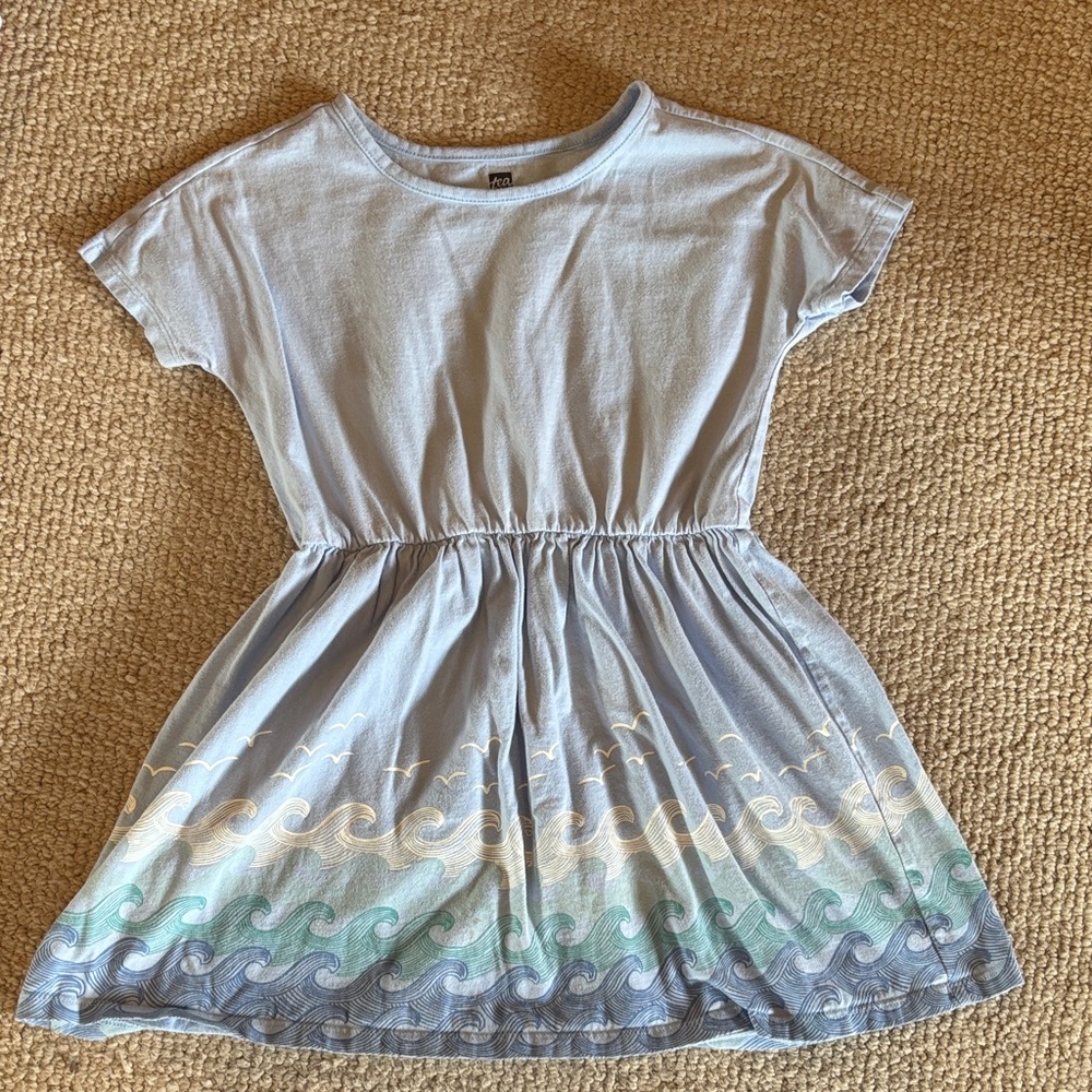 Tea Collection Ocean Wave Dress in Light Blue